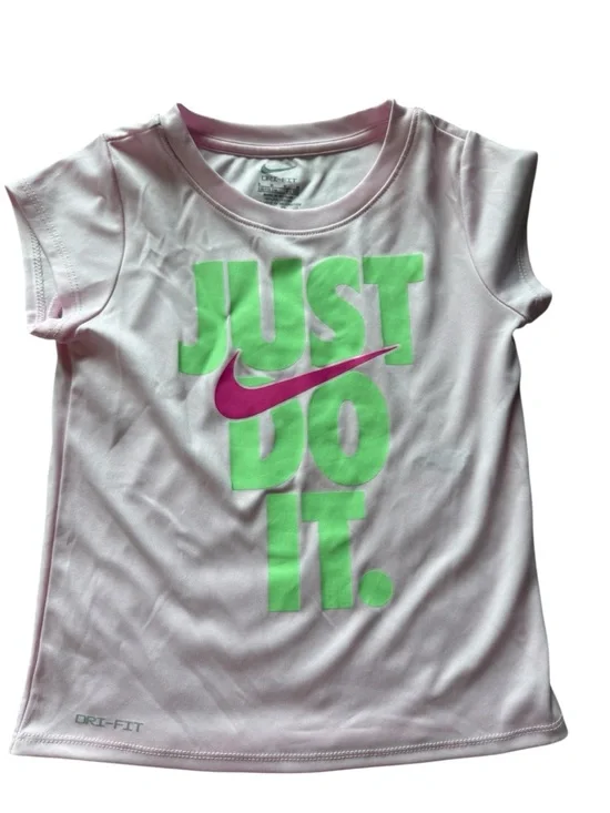 Nike Kids Pink Top and Fuchsia Shorts Matching Set with Lime Green Accents - Picture 3 of 8